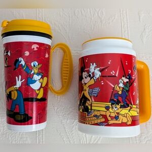 Two Disney Traveling Drinking Cups with Lids